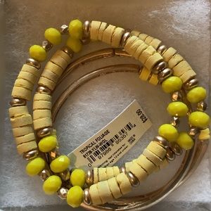 Carol Dauplaise Bracelet Tropical Foliage color Yellow
